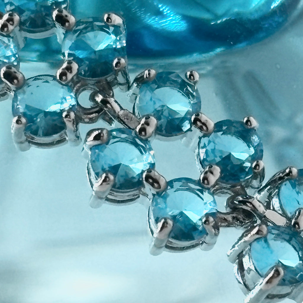 Aquamarine Blue Round-Cut Double-Row Tennis Bracelet