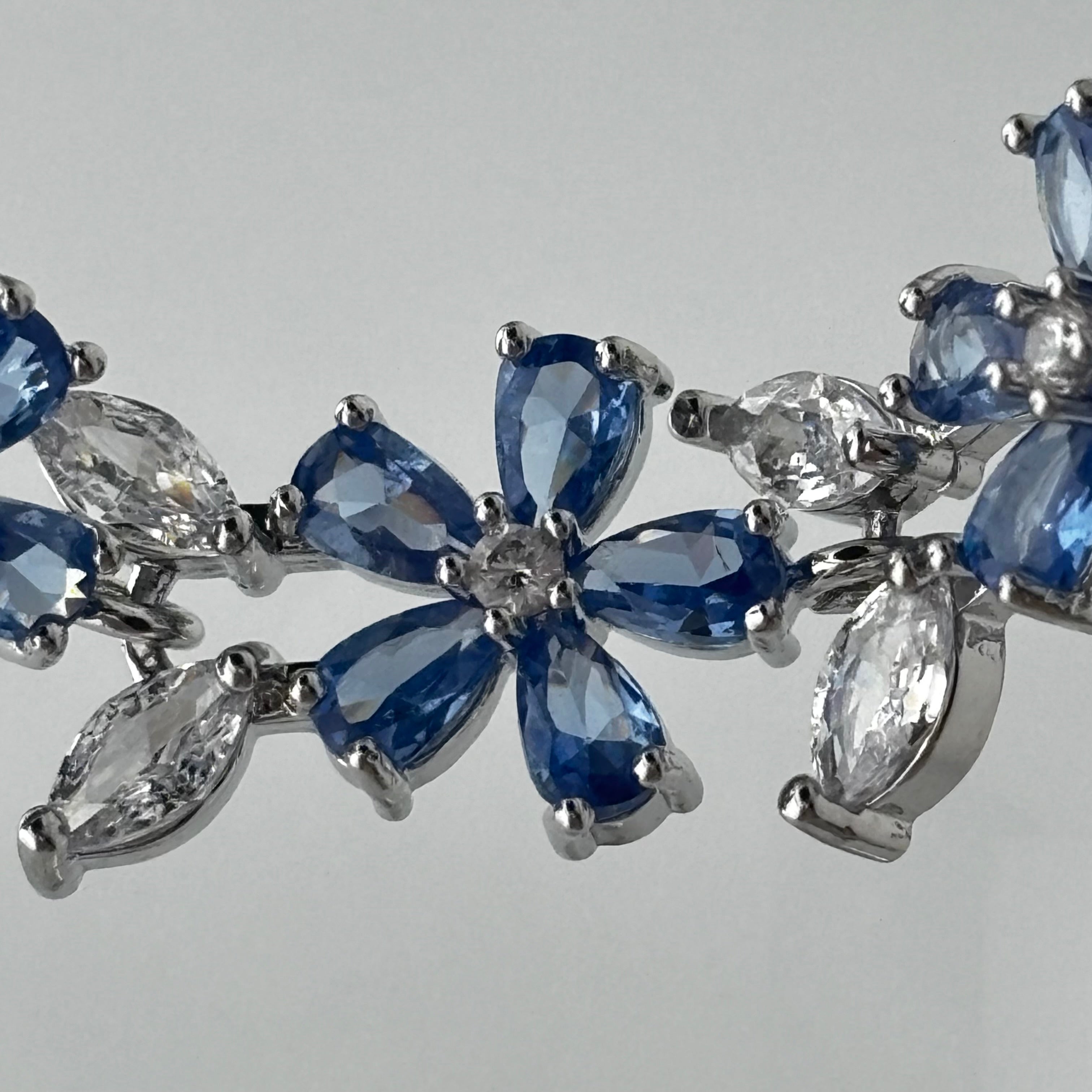 Periwinkle Floral Tennis Bracelet with Pear-Cut & Marquise CZ