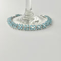 Aquamarine Blue Round-Cut Double-Row Tennis Bracelet