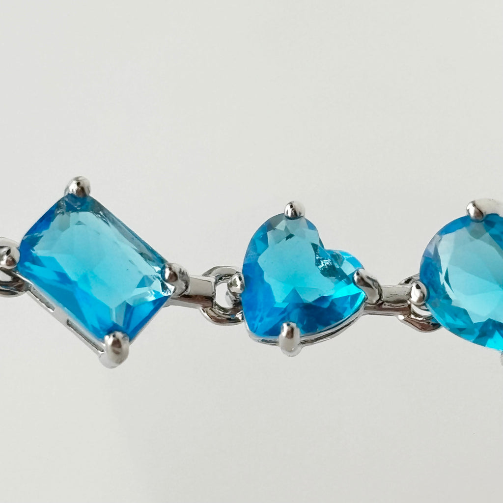 Aquamarine Blue Mixed-Cut Bracelet