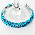 Aquamarine Blue Triple-Row Round-Cut Tennis Bracelet