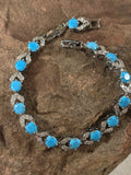 Turquoise-Blue Tennis Bracelet with Cubic Zirconia Accents