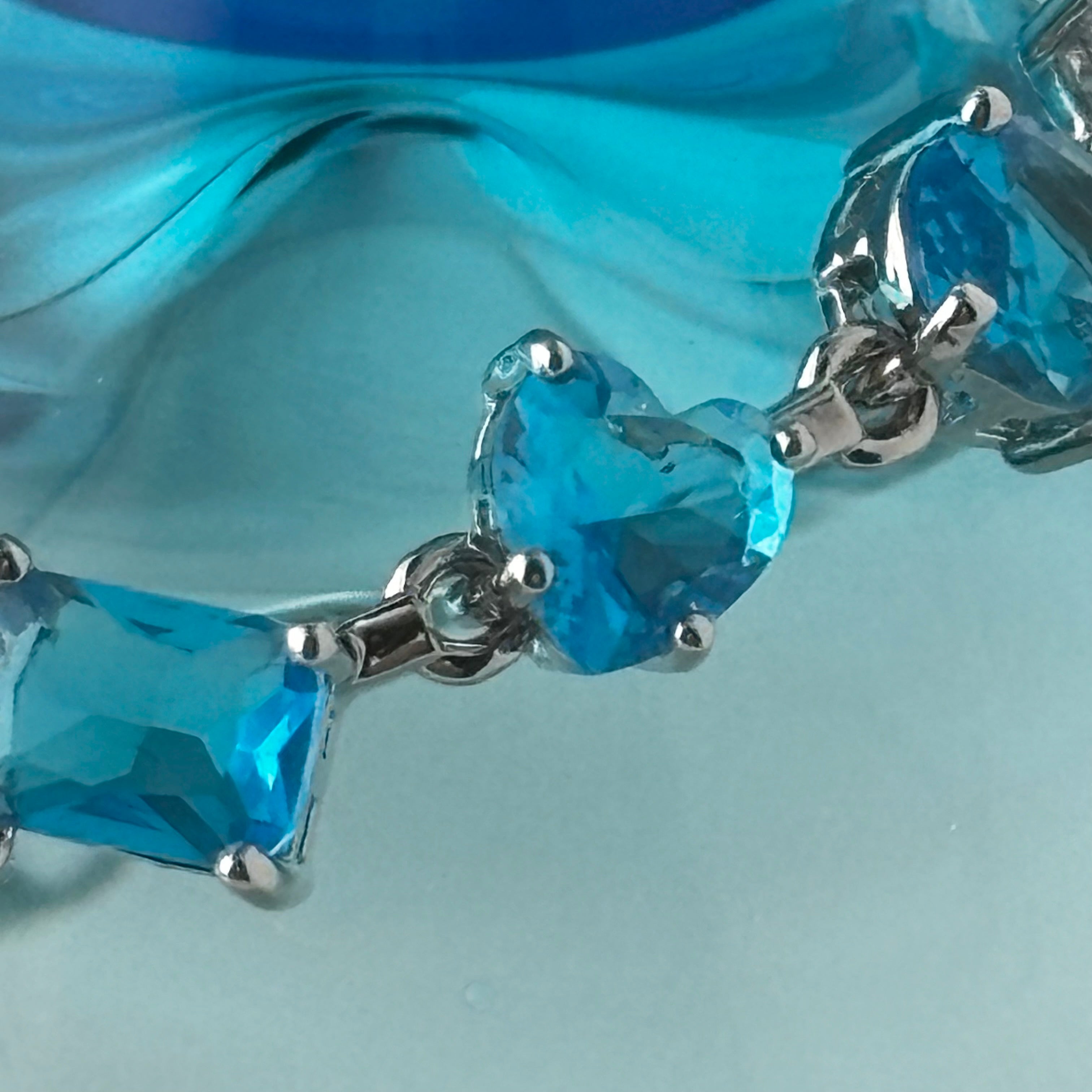 Aquamarine Blue Mixed-Cut Bracelet