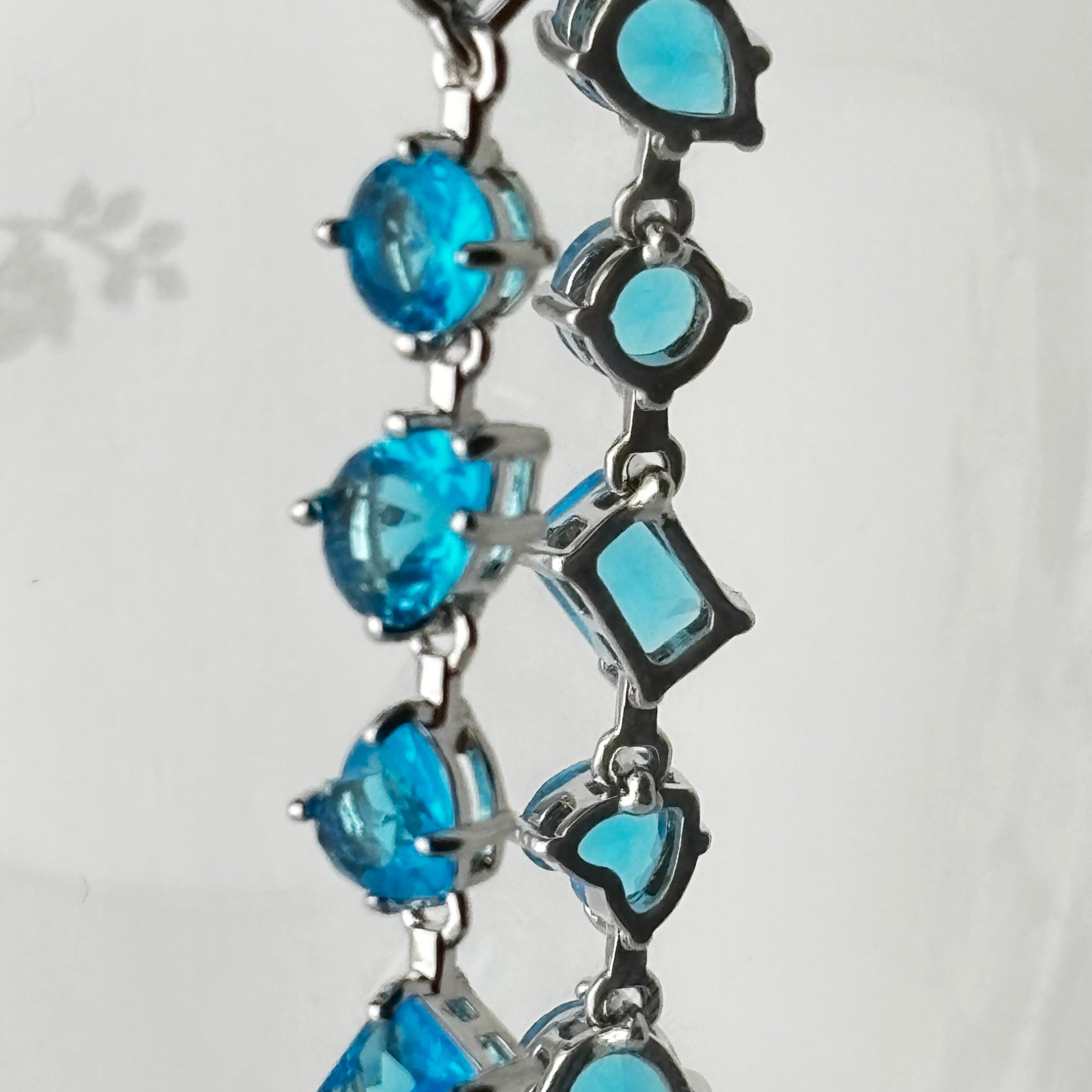 Aquamarine Blue Mixed-Cut Bracelet