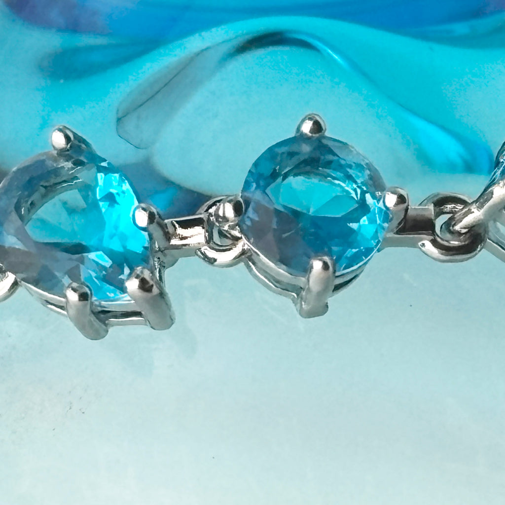 Aquamarine Blue Mixed-Cut Bracelet