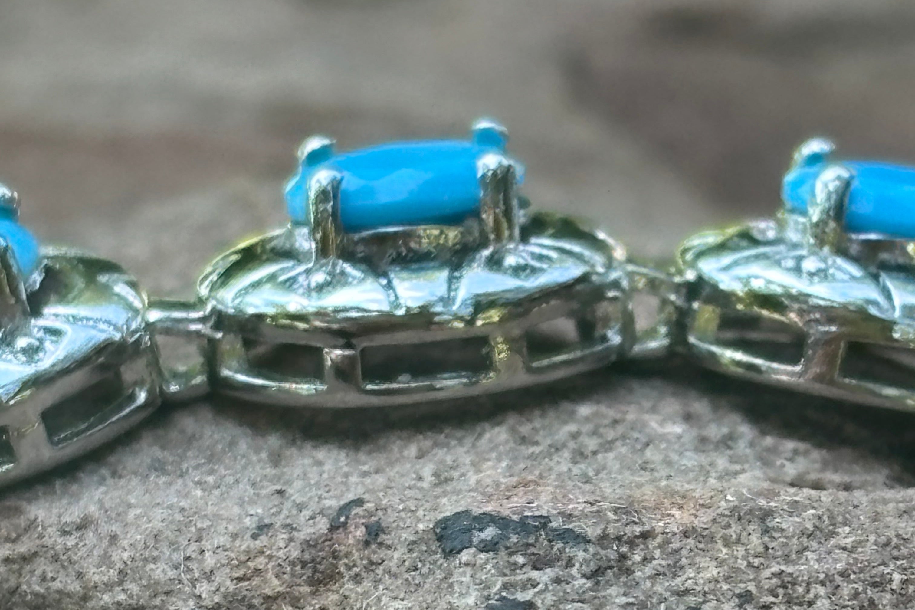 Turquoise-Blue Oval Cut Tennis Bracelet