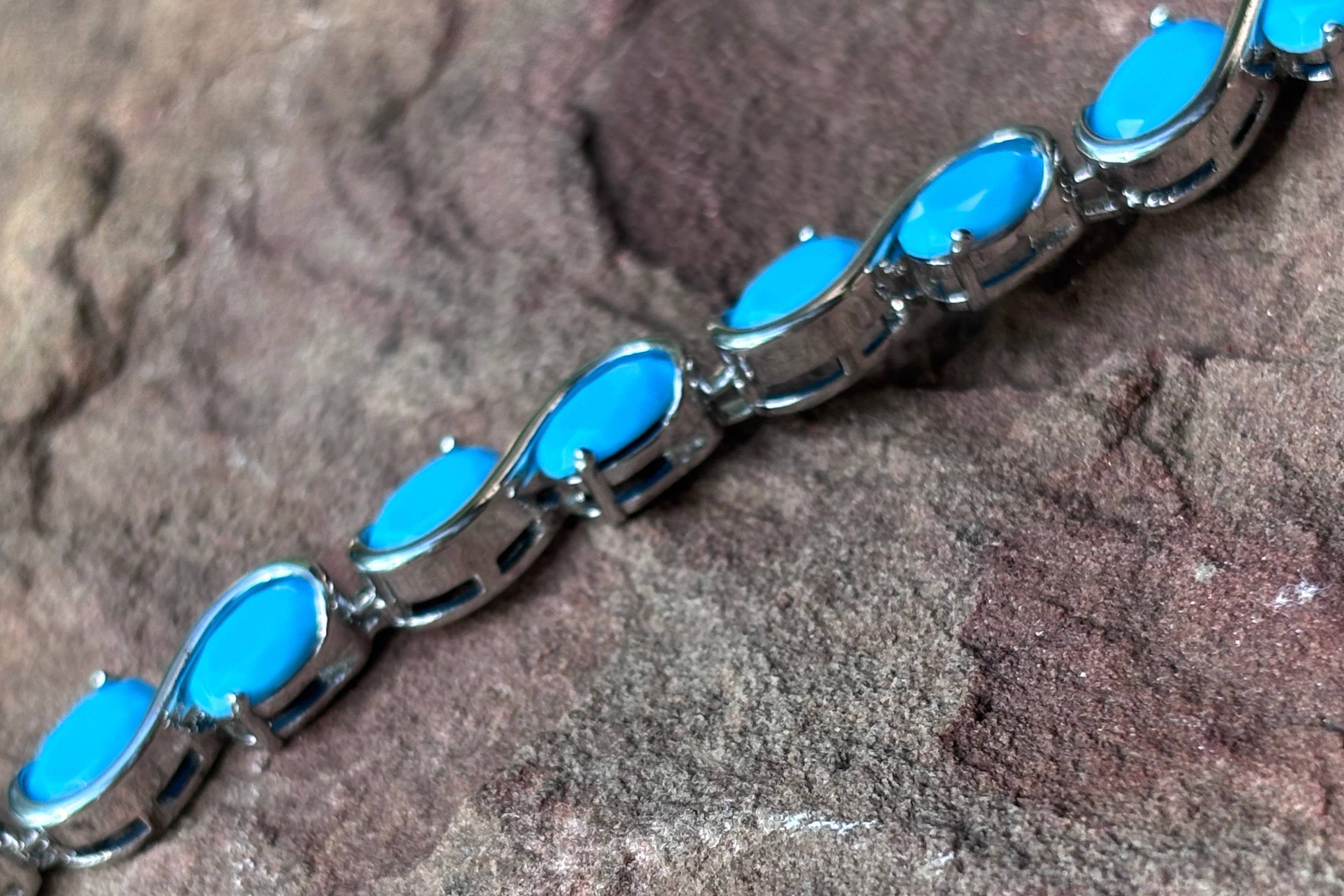 Turquoise Blue Wave Tennis Bracelet