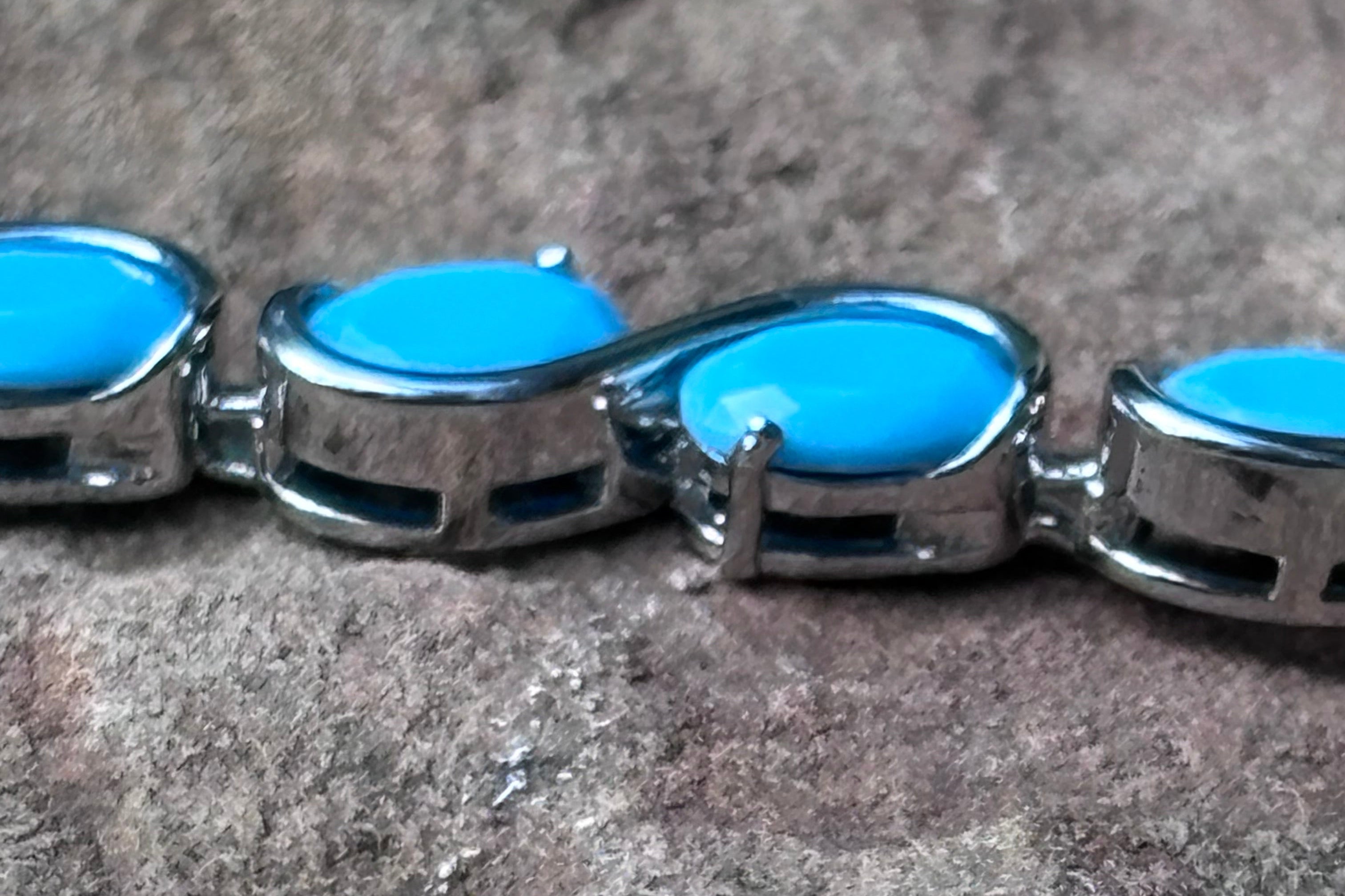 Turquoise Blue Wave Tennis Bracelet