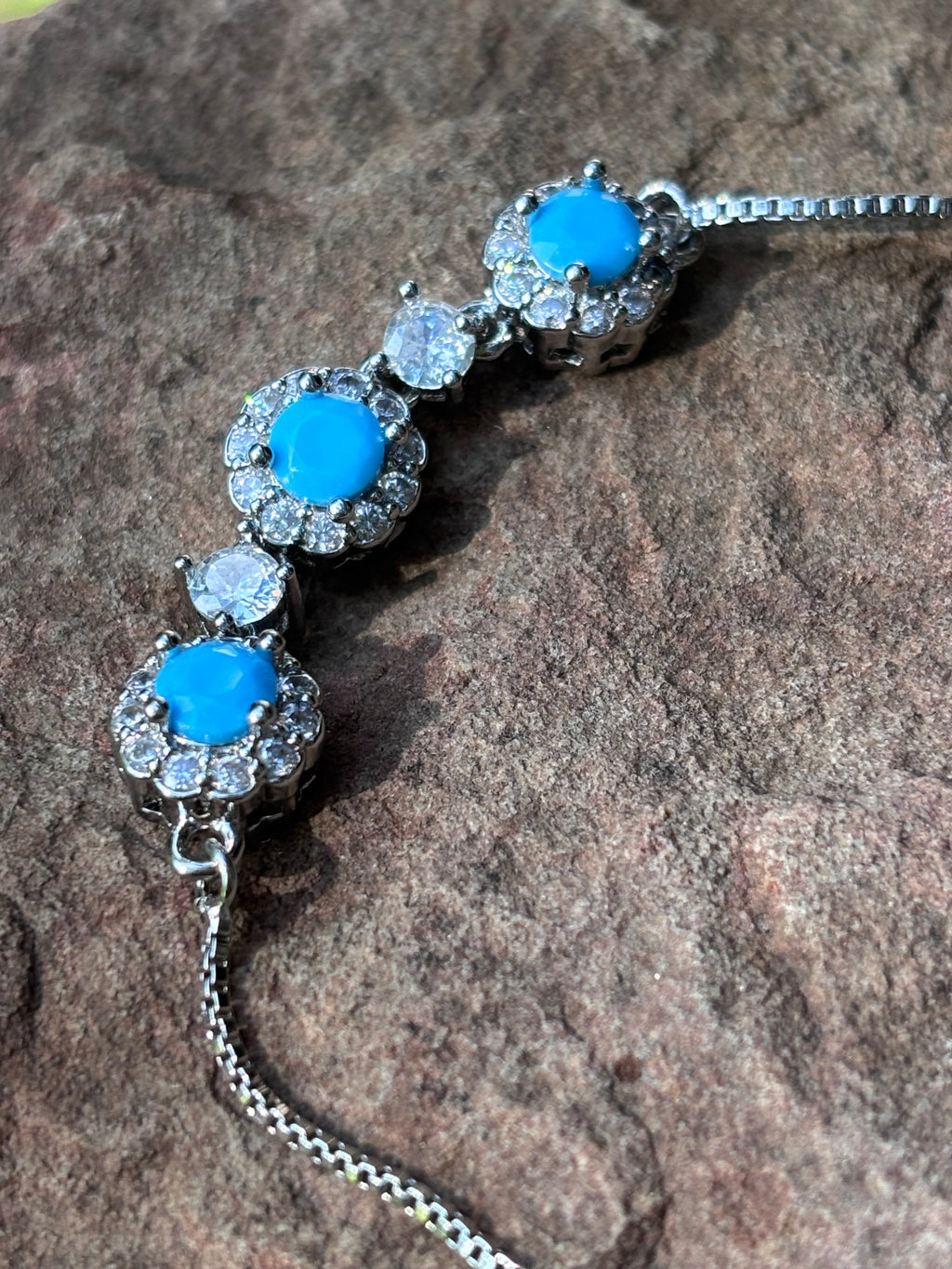 Turquoise Blue Capri Slider Bracelet
