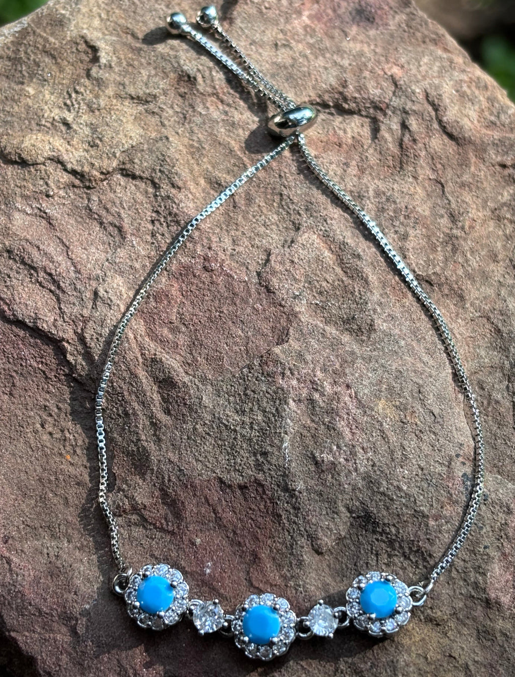 Turquoise Blue Capri Slider Bracelet