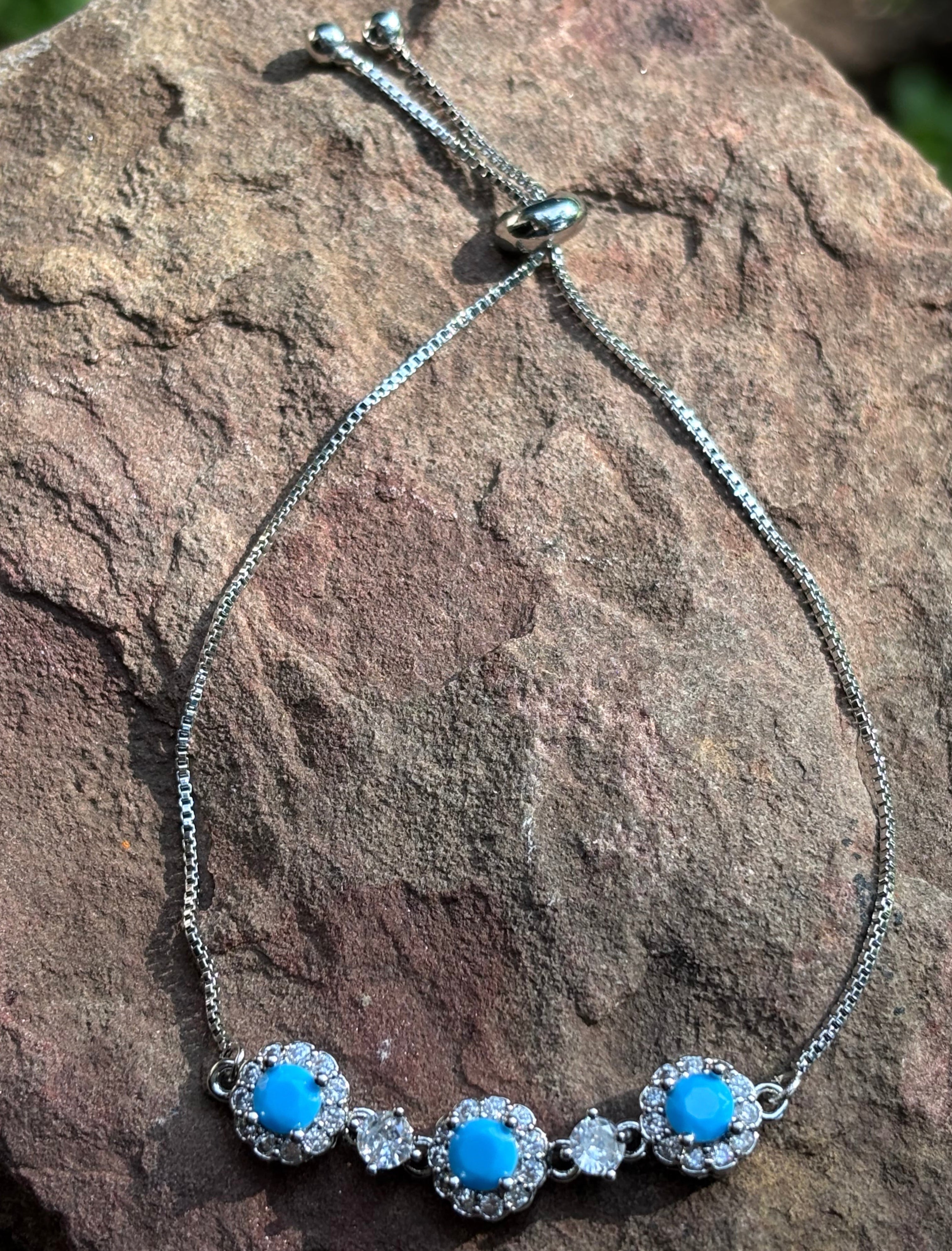 Turquoise Blue Capri Slider Bracelet