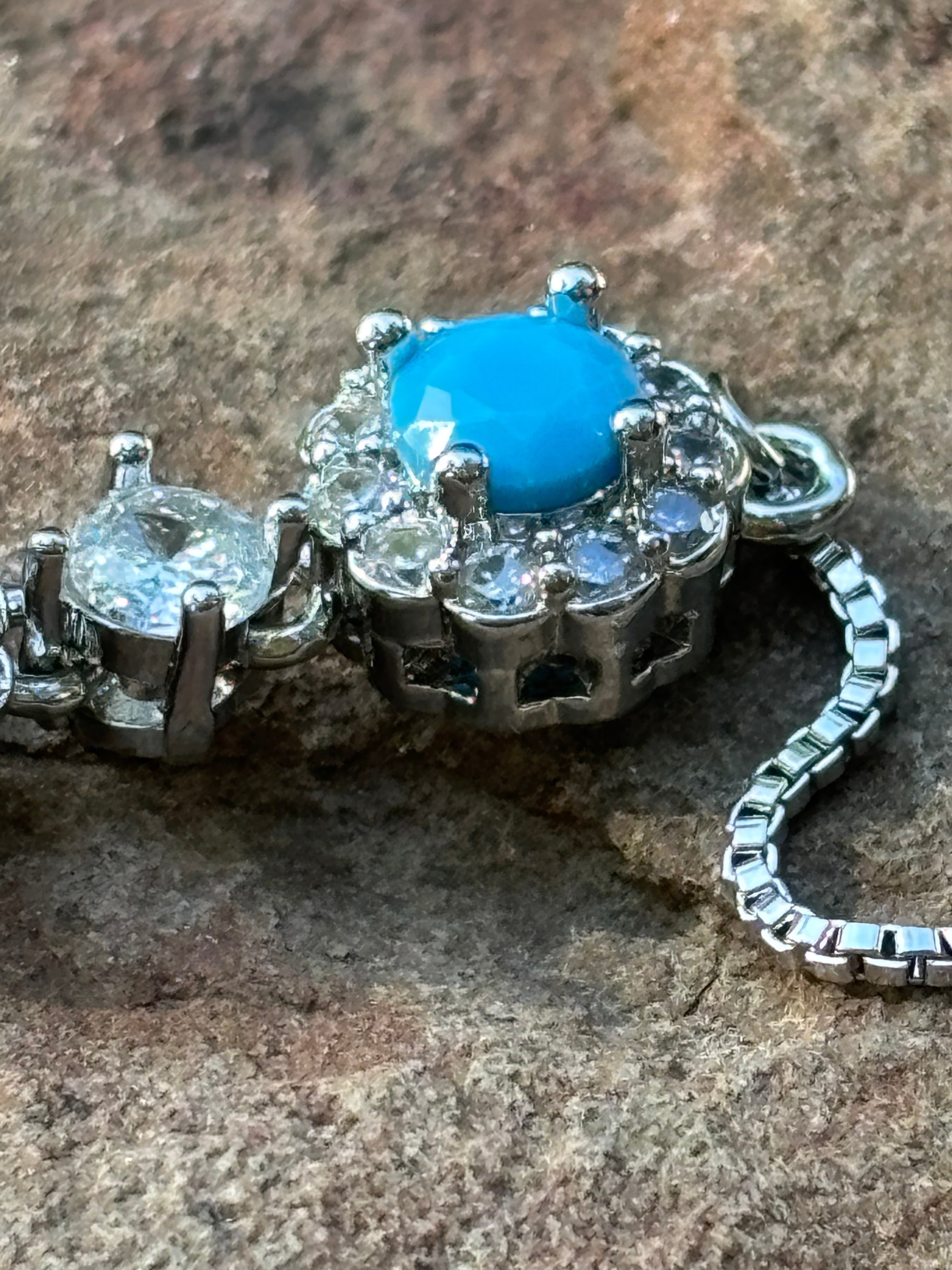 Turquoise Blue Capri Slider Bracelet